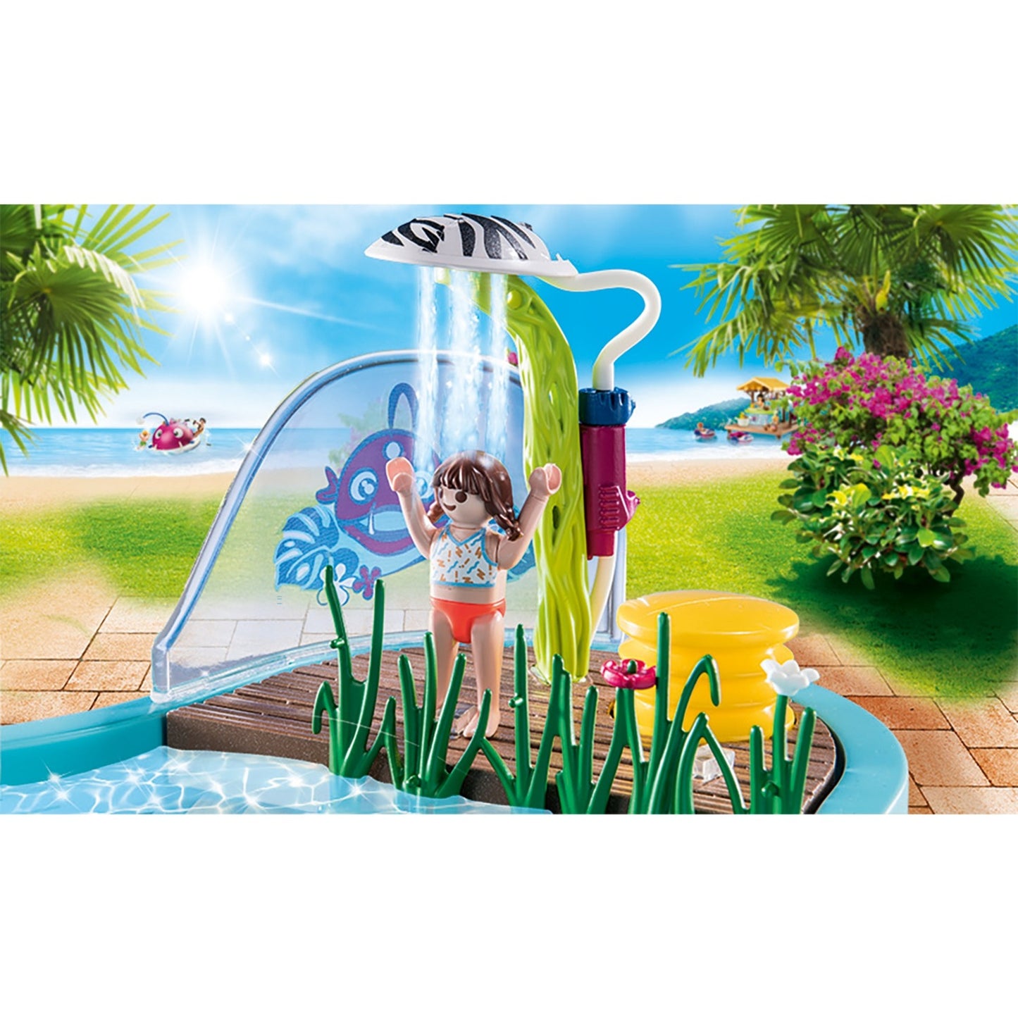 PLAYMOBIL 70610 Family Fun Spaßbecken mit Wasserspritze, Konstruktionsspielzeug