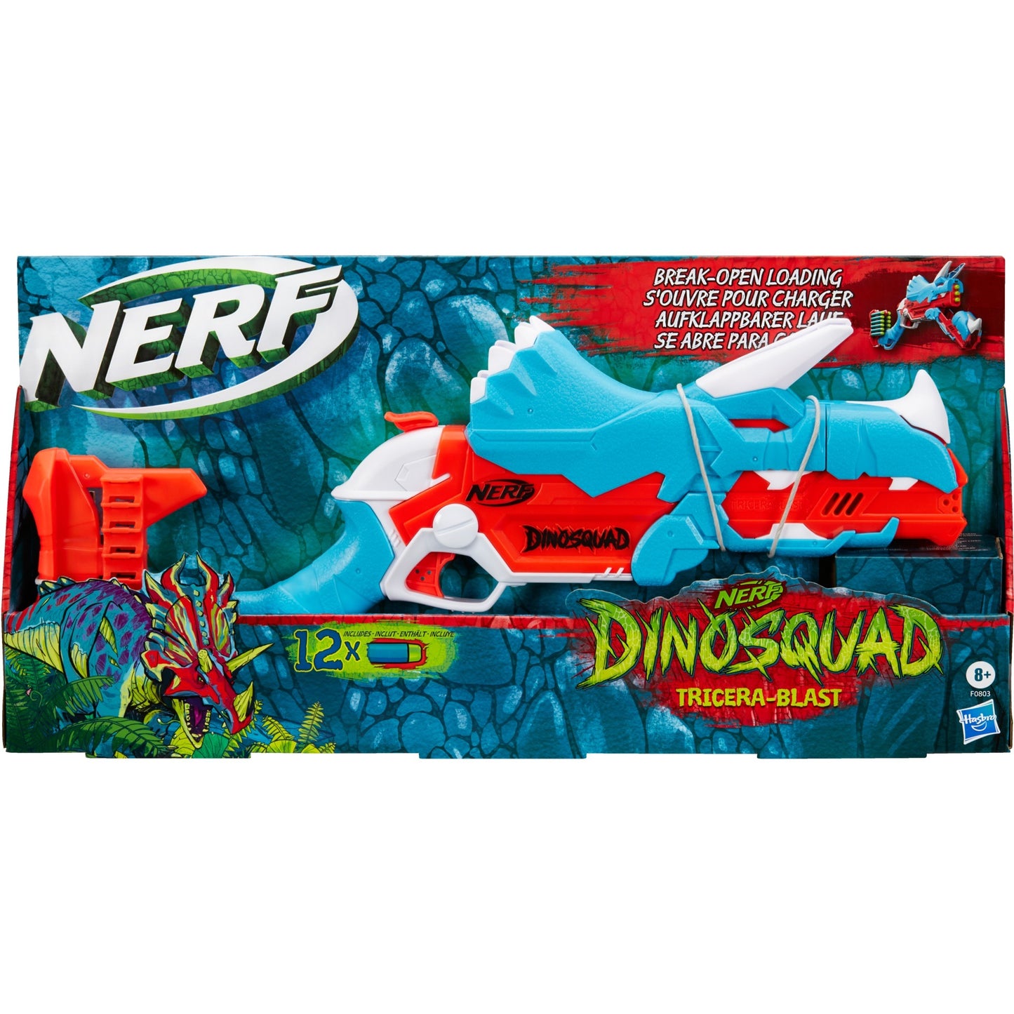 Hasbro Nerf DinoSquad Tricera-Blast, Nerf Gun (hellblau/orange)