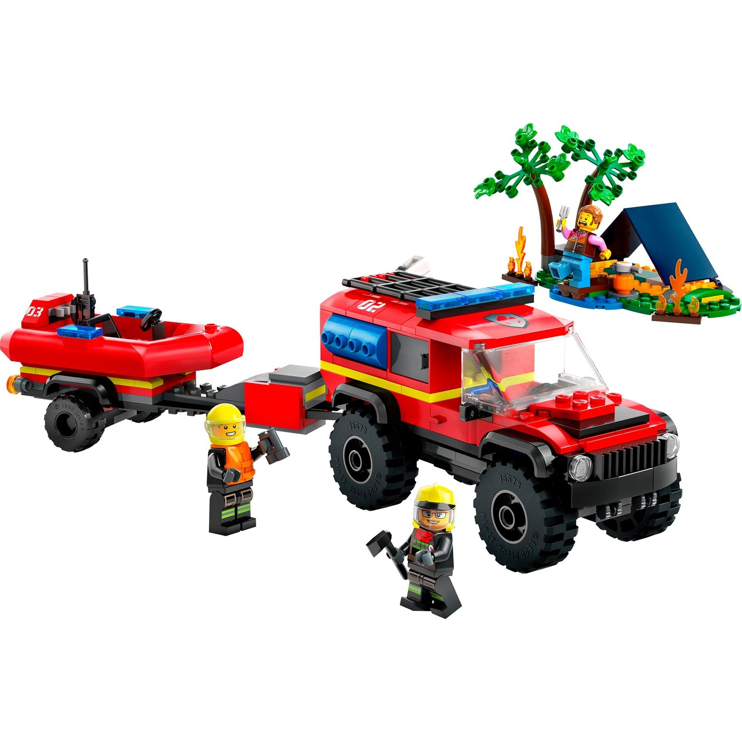 LEGO 60412 City Feuerwehrgeländewagen mit Rettungsboot, Konstruktionsspielzeug