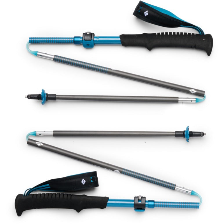 Trekkingstöcke Distance Carbon FLZ, Fitnessgerät (anthrazit/blau, 1 Paar, 110-125 cm)
