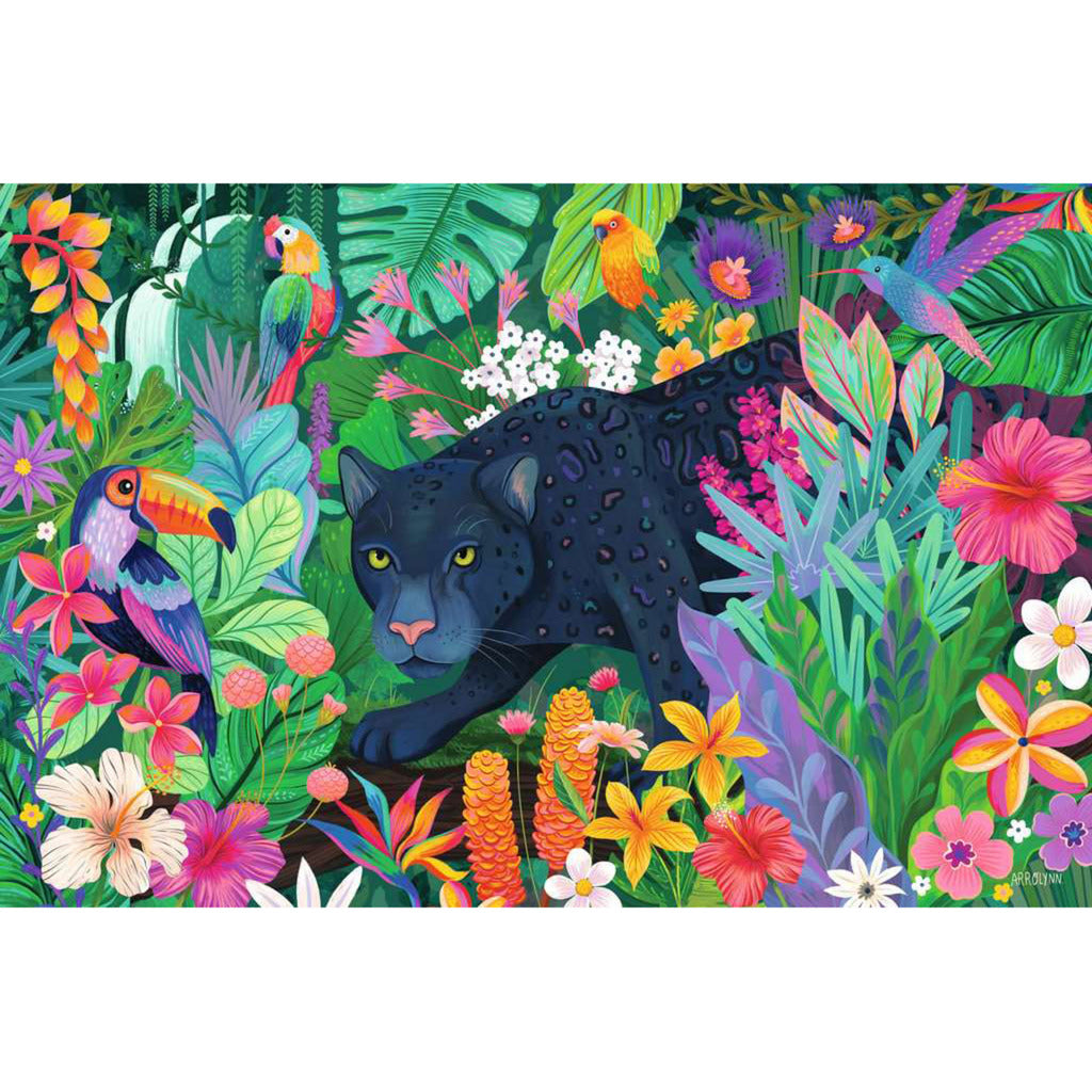 Puzzle Panther im blühenden Dschungel