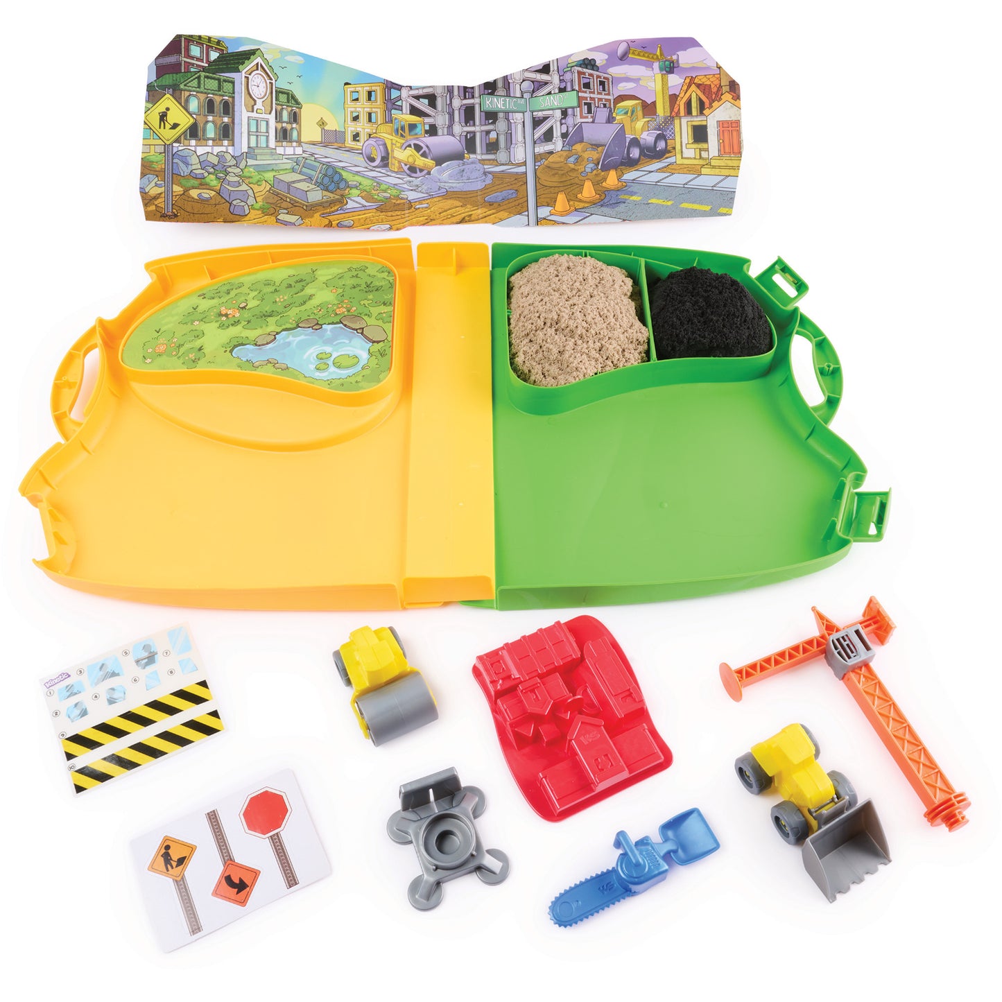 Kinetic Sand - Deluxe Baustellen-Koffer, Spielsand
