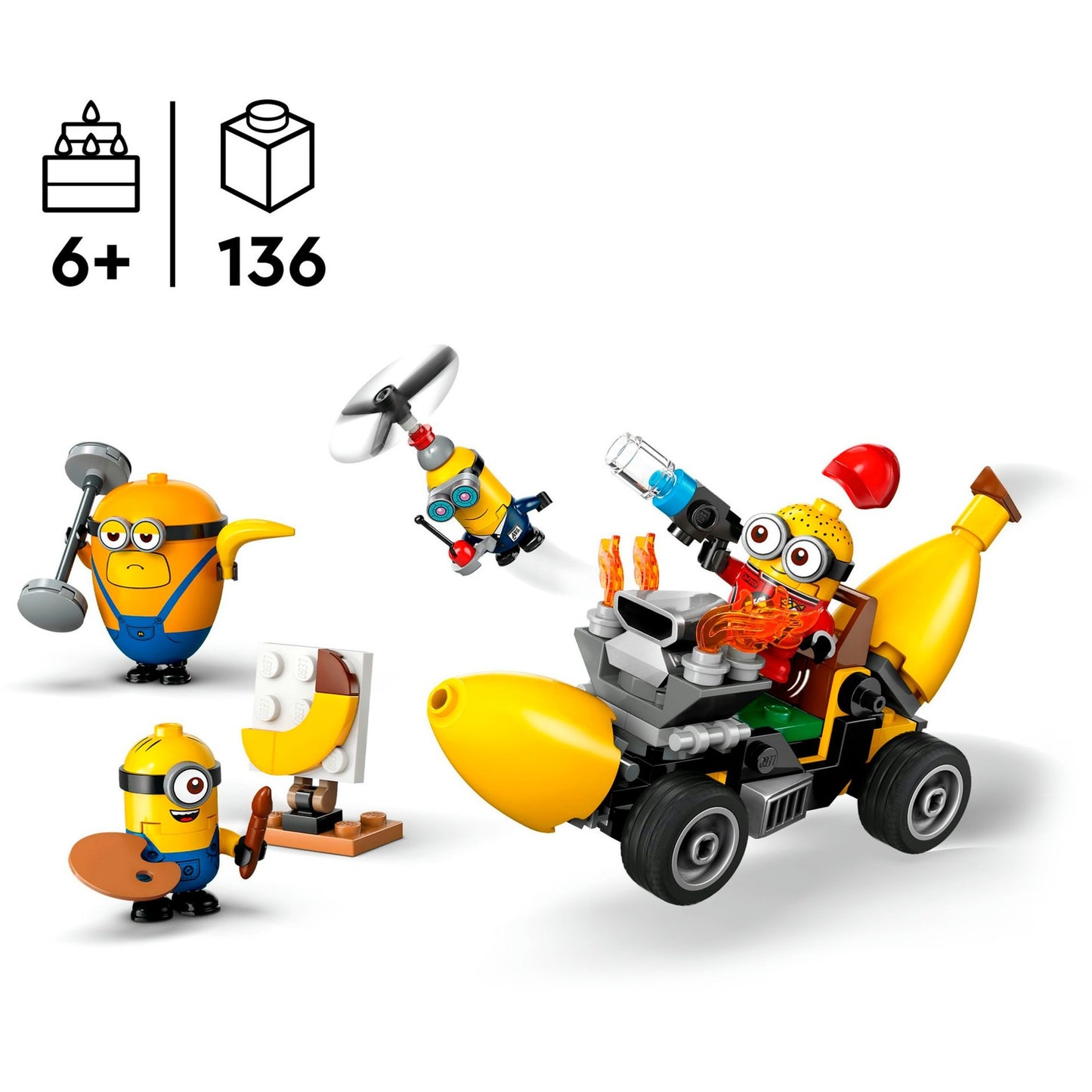 LEGO 75580 Minions und das Bananen Auto, Konstruktionsspielzeug