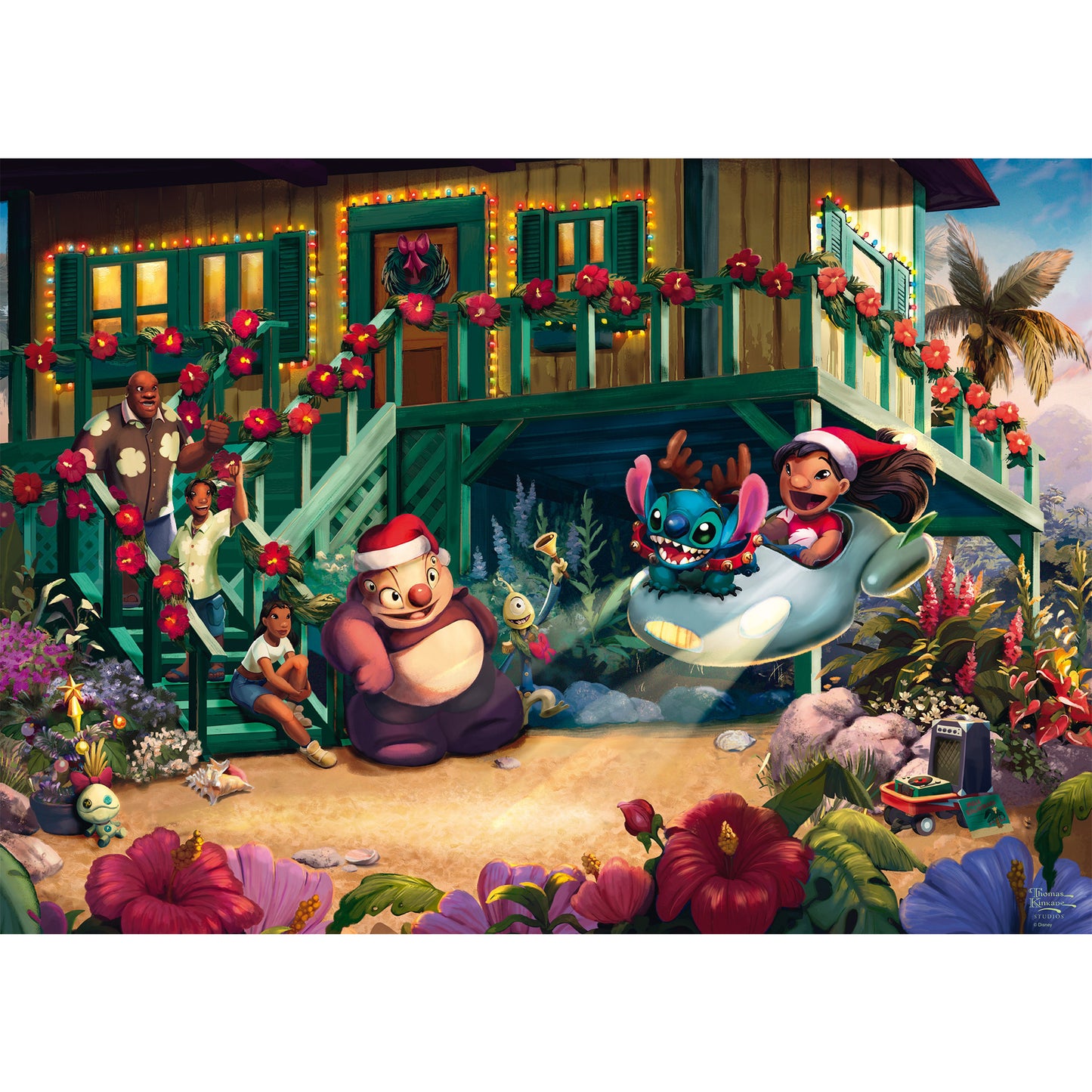 Thomas Kinkade Studios: Disney - Lilo and Stitch Aloha Christmas, Puzzle