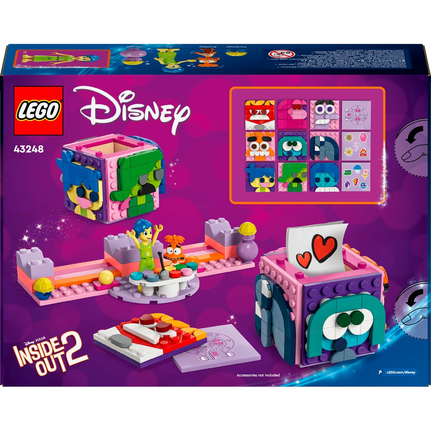 LEGO 43248 Disney Pixar Alles steht Kopf 2 Stimmungswürfel, Konstruktionsspielzeug