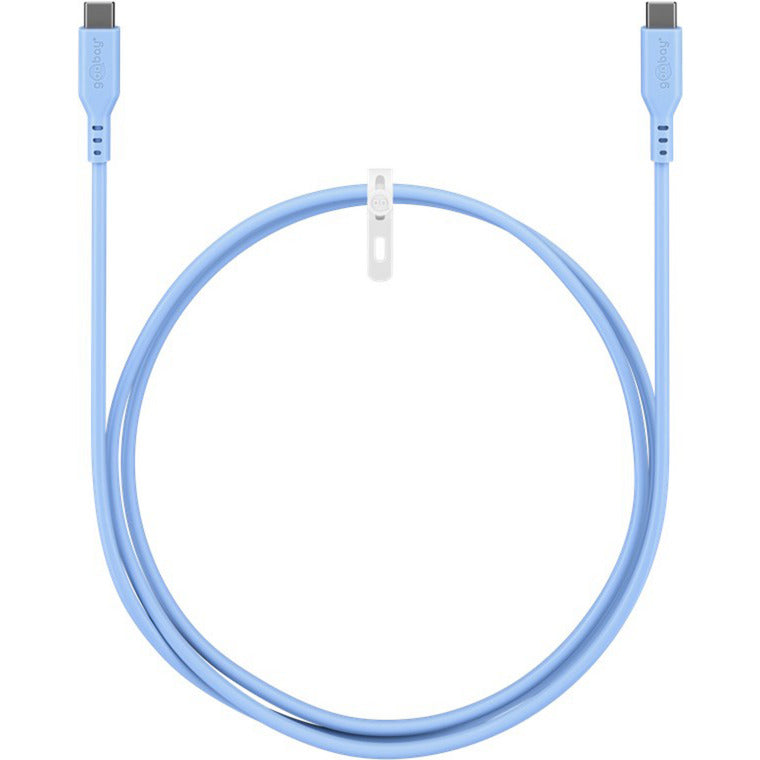 USB 2.0 Silikonkabel blau, USB-C Stecker > USB-C Stecker