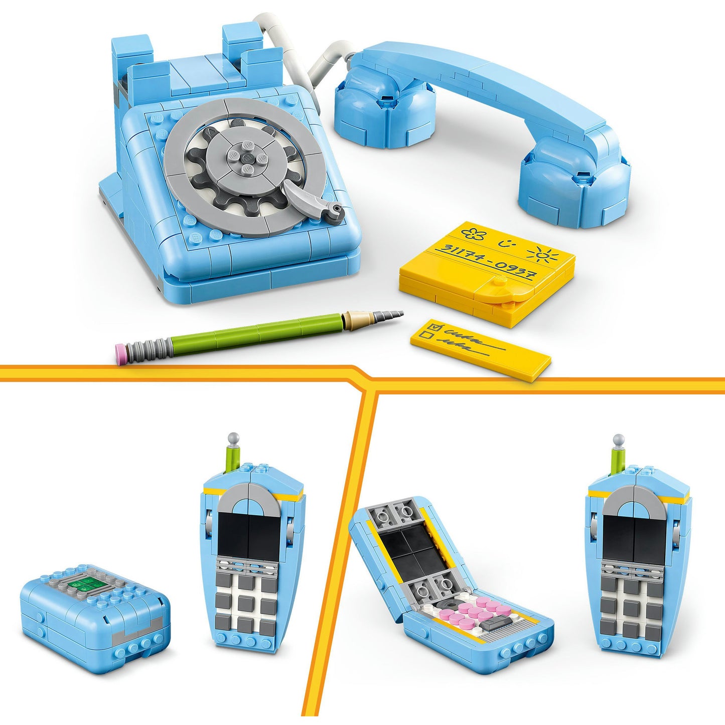 31174 Creator 3-in-1 Retro-Telefon, Konstruktionsspielzeug