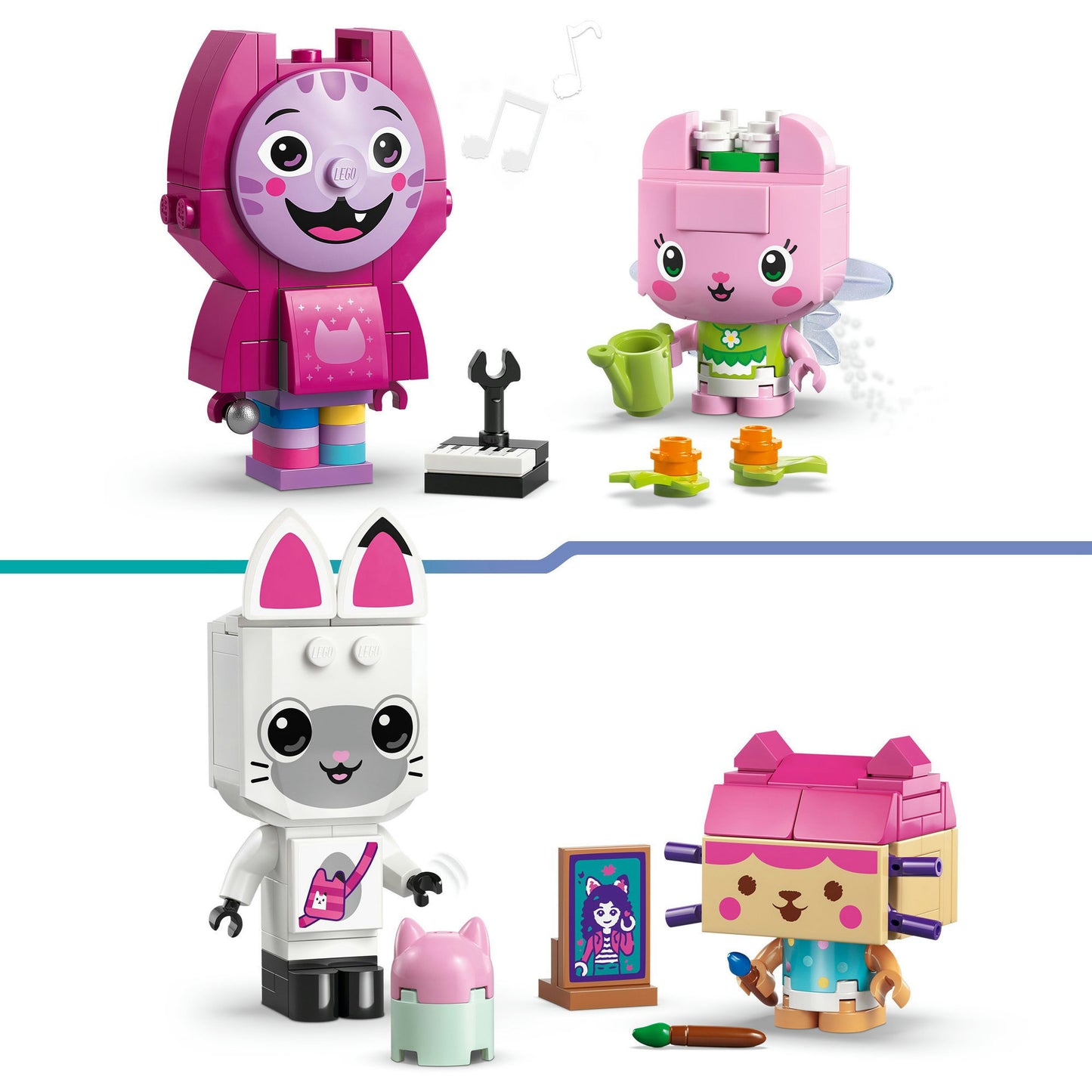 11215 Gabby's Dollhouse Gabbys Katzenfreunde aus LEGO Steinen, Konstruktionsspielzeug
