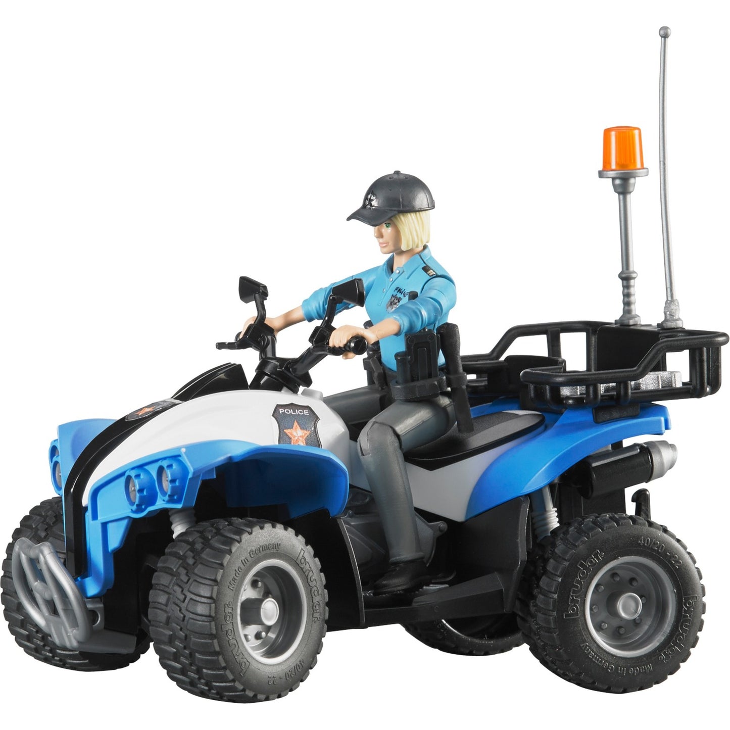 BRUDER Polizei-Quad mit Polizistin und Ausstattung (blau/weiss)