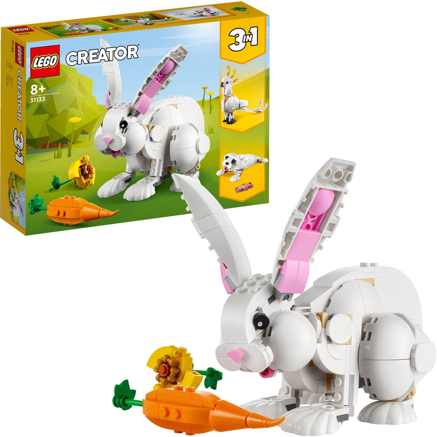 LEGO 31133 Creator 3-in-1 Weißer Hase, Konstruktionsspielzeug