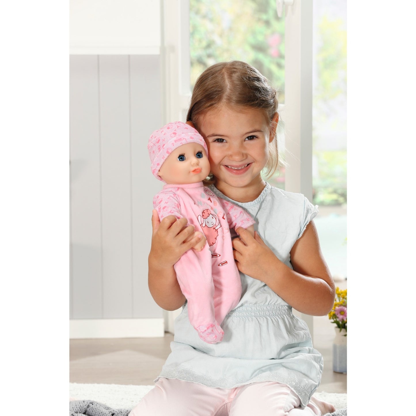 ZAPF Creation Baby Annabell® Little Annabell 36cm (rosa, mit Schlafaugen, Strampler, Mütze und Trinkflasche)