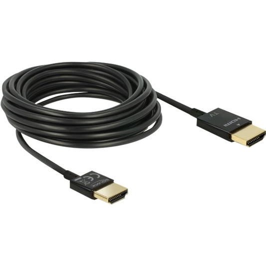 DeLOCK Kabel HMDI A Stecker > HDMI A Stecker High Speed 3D 4K Aktiv Slim (schwarz, 3 Meter)