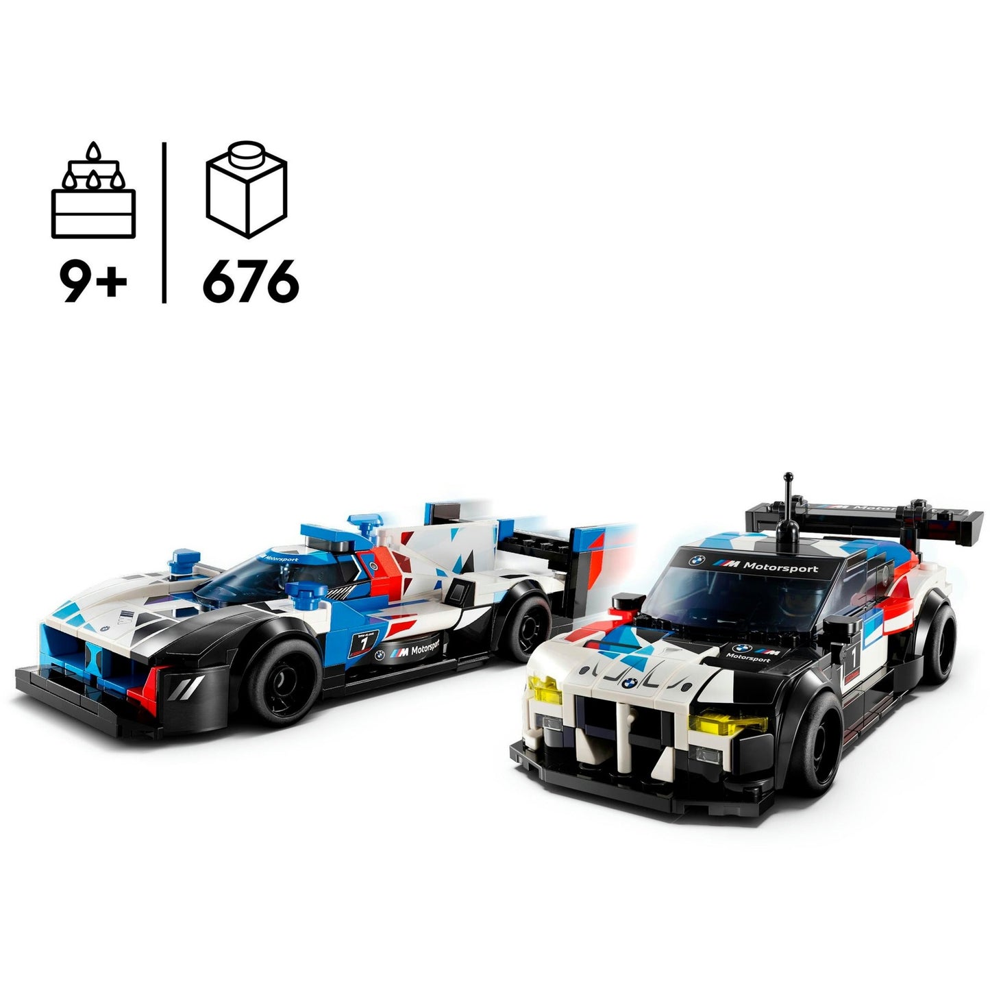 LEGO 76922 Speed Champions BMW M4 GT3 & BMW M Hybrid V8 Rennwagen, Konstruktionsspielzeug