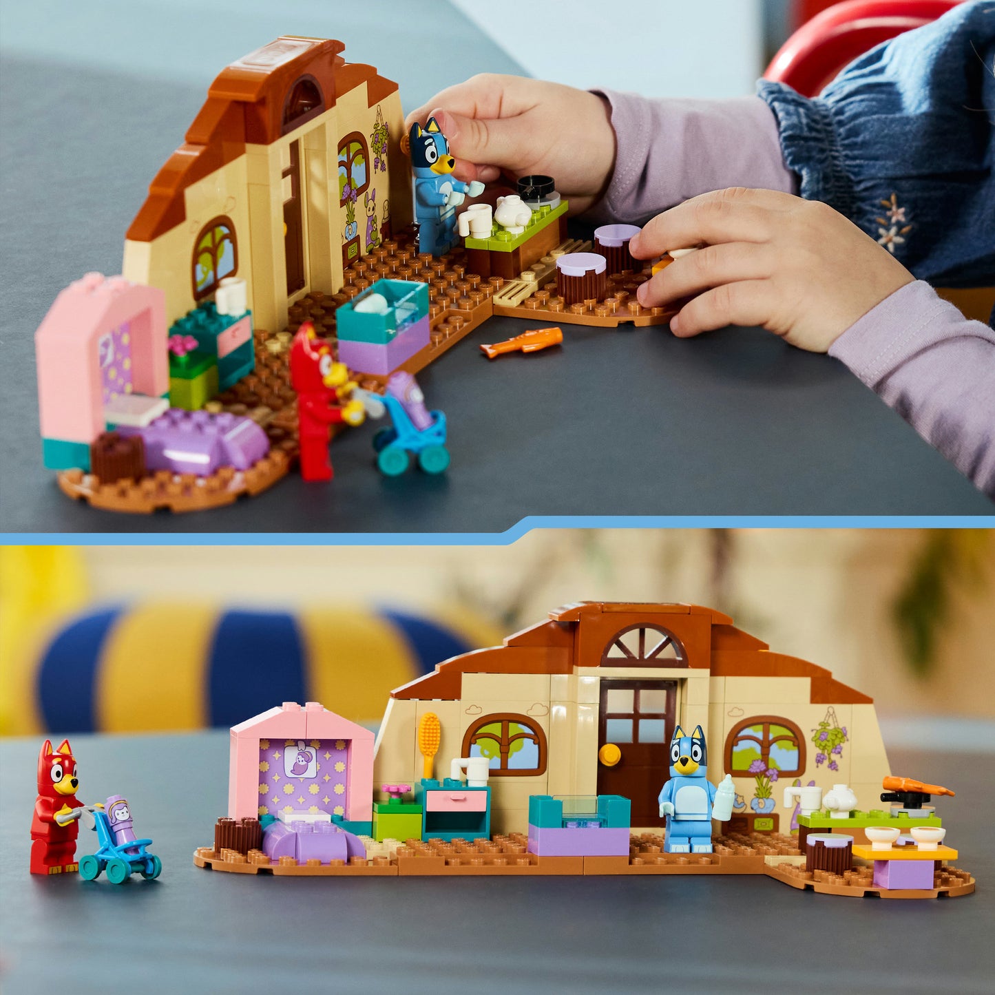 11221 Bluey Schule mit Rusty und Bluey, Konstruktionsspielzeug