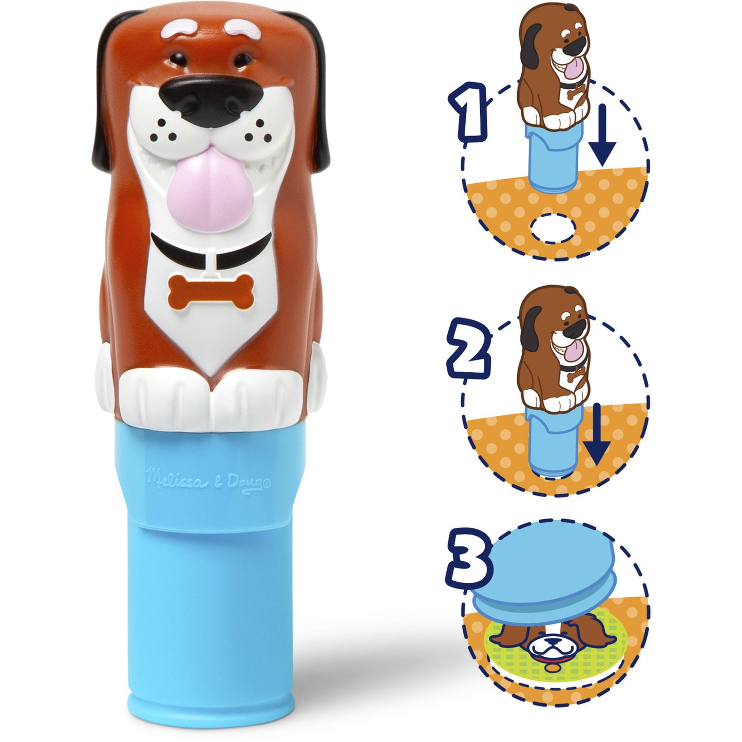 Melissa & Doug - Sticker WOW! Hund Aufkleberstempel & Block, Basteln