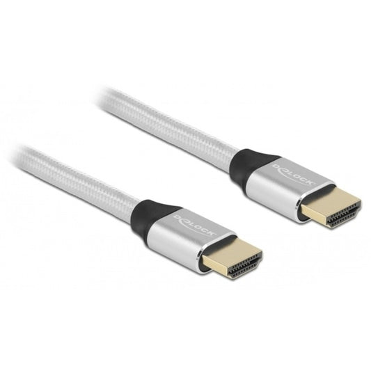 DeLOCK Ultra High Speed HDMI-Kabel 48 Gbps 8K 60Hz (silber, 50cm)