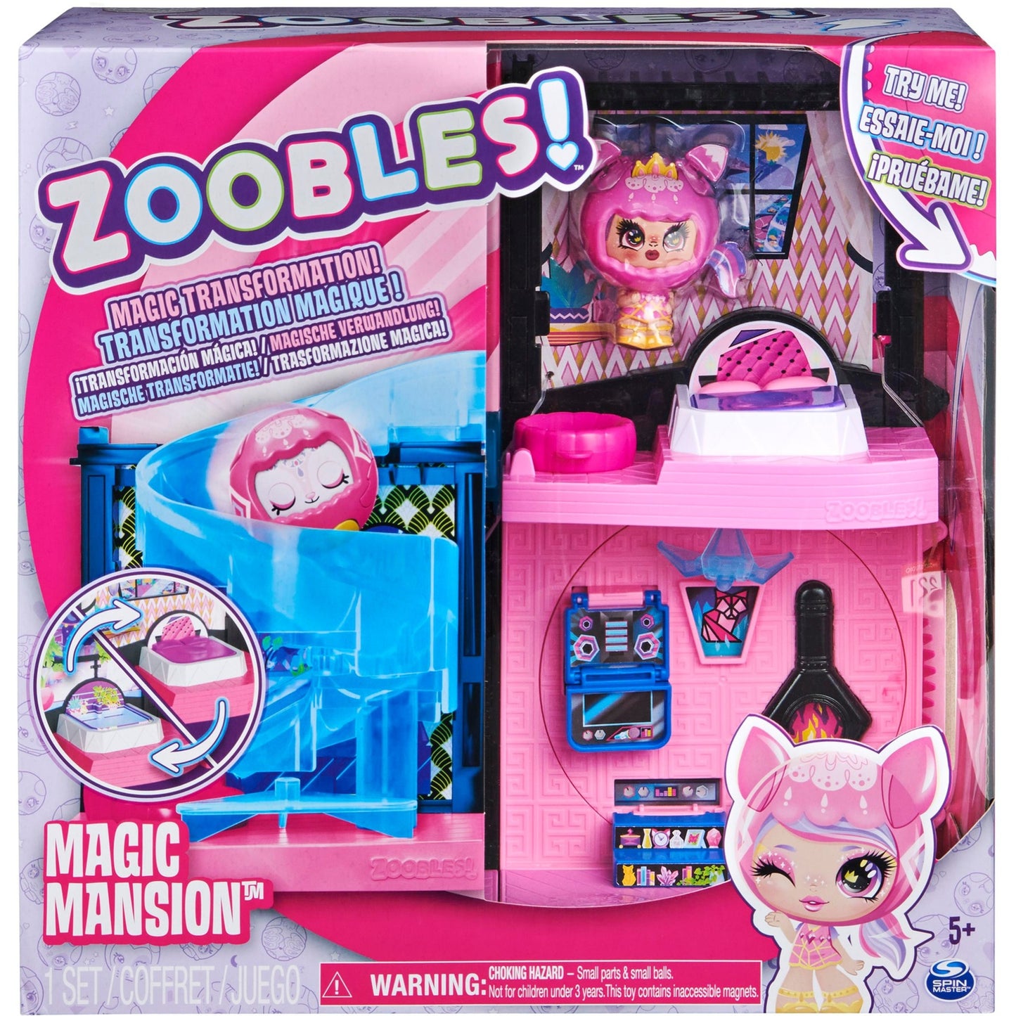 Spinmaster Zoobles wandelbares Spielset mit magischer Villa und Z-Girl