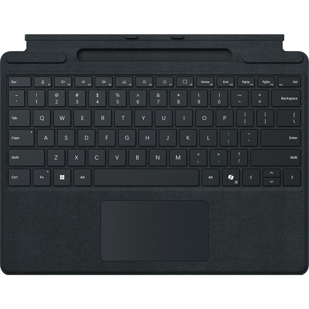 Microsoft Surface Pro Keyboard mit Stiftaufbewahrung (schwarz, DE-Layout, für Surface Pro (11. Edition)/10 for Business/9/8)