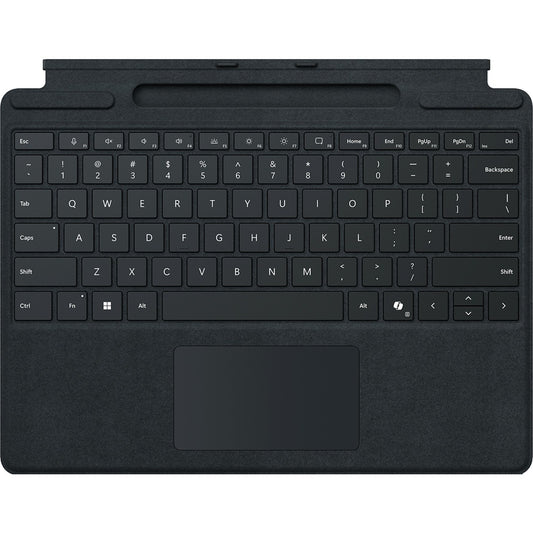 Microsoft Surface Pro Keyboard mit Stiftaufbewahrung (schwarz, DE-Layout, für Surface Pro (11. Edition)/10 for Business/9/8)