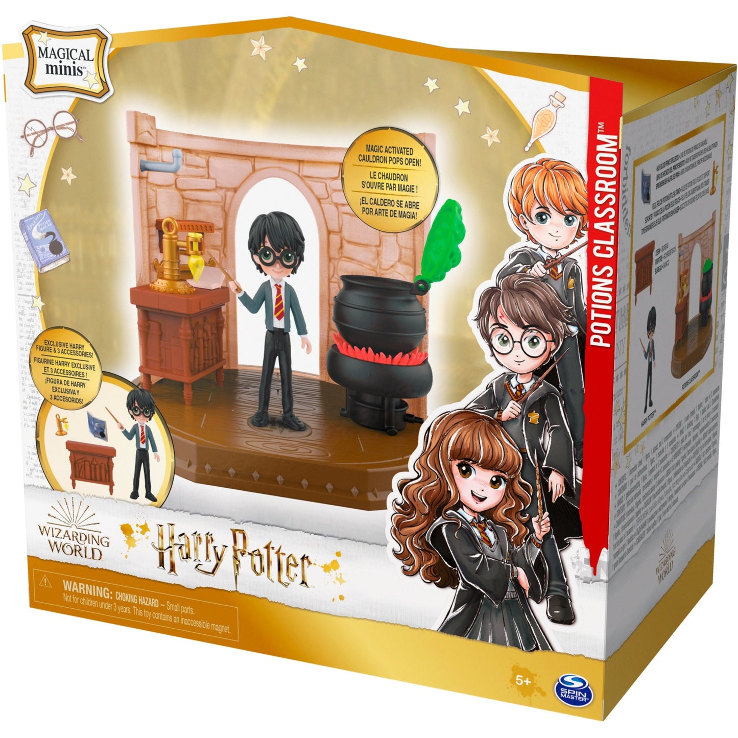 Spin Master Wizarding World Harry Potter - Hogwarts Zaubertränke Klassenzimmer Spielset mit exklusiver Harry Potter Sammelfigur, Spielfigur