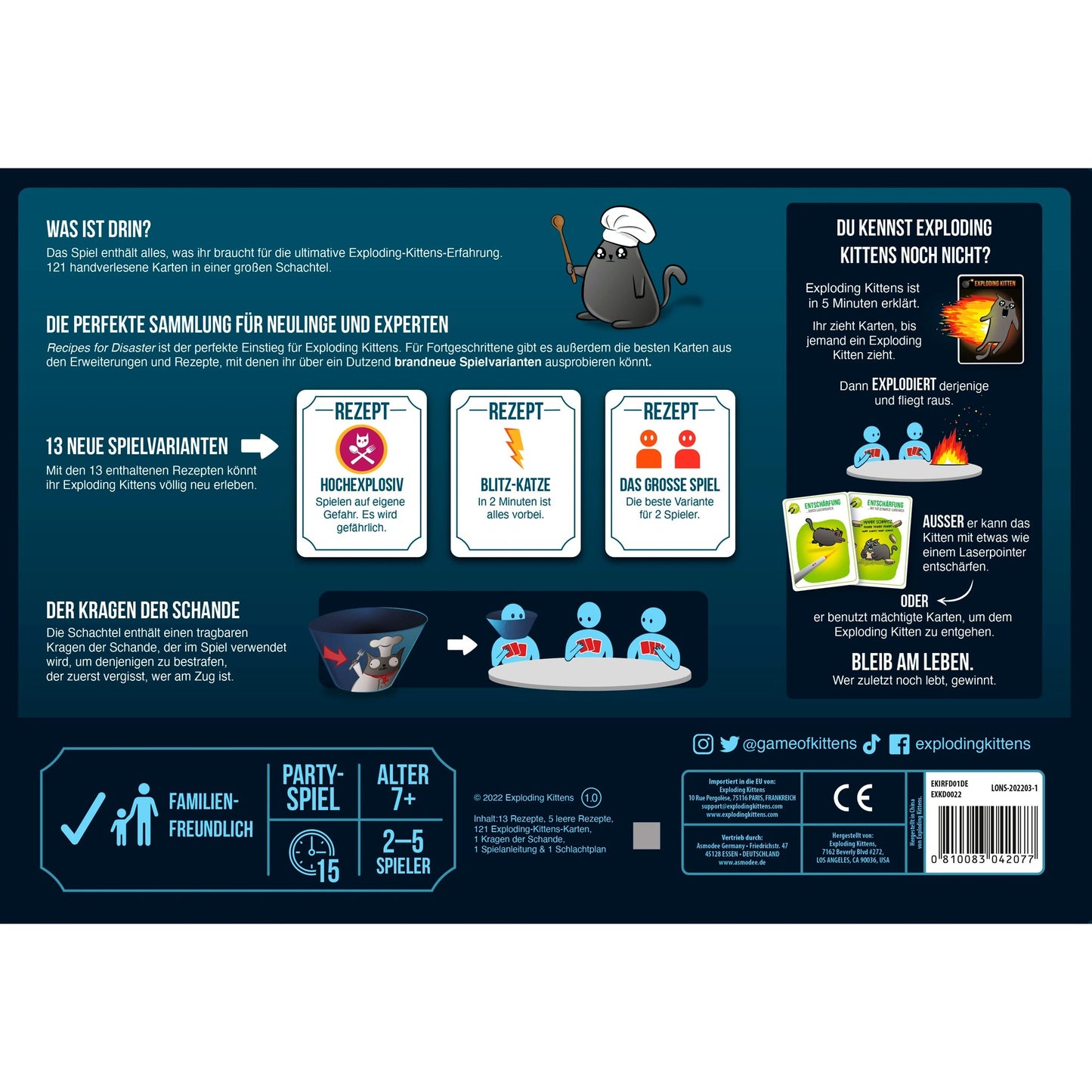 Asmodee Exploding Kittens - Recipes for Disaster, Kartenspiel