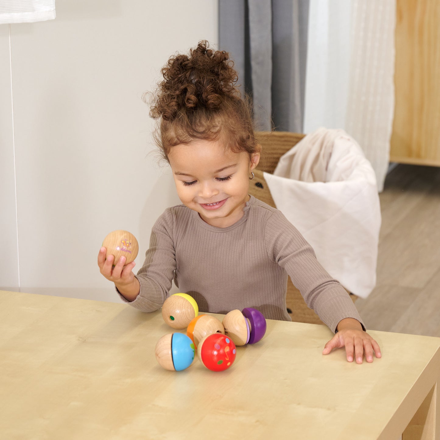 Musik Holzkugel mit Sound, Musikspielzeug