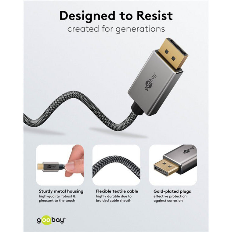 USB Adapterkabel, USB-C Stecker > DisplayPort Stecker, 4K 60Hz