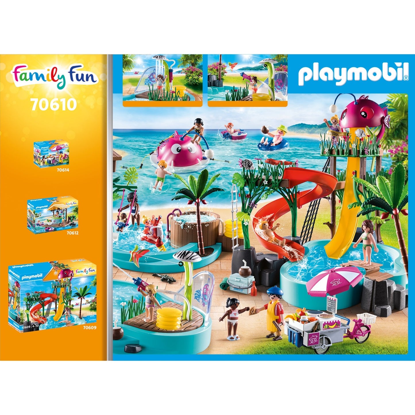 PLAYMOBIL 70610 Family Fun Spaßbecken mit Wasserspritze, Konstruktionsspielzeug