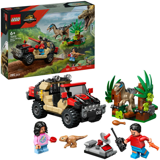 76972 Jurassic World Raptor: Verfolgungsjagd mit dem Geländewagen, Konstruktionsspielzeug