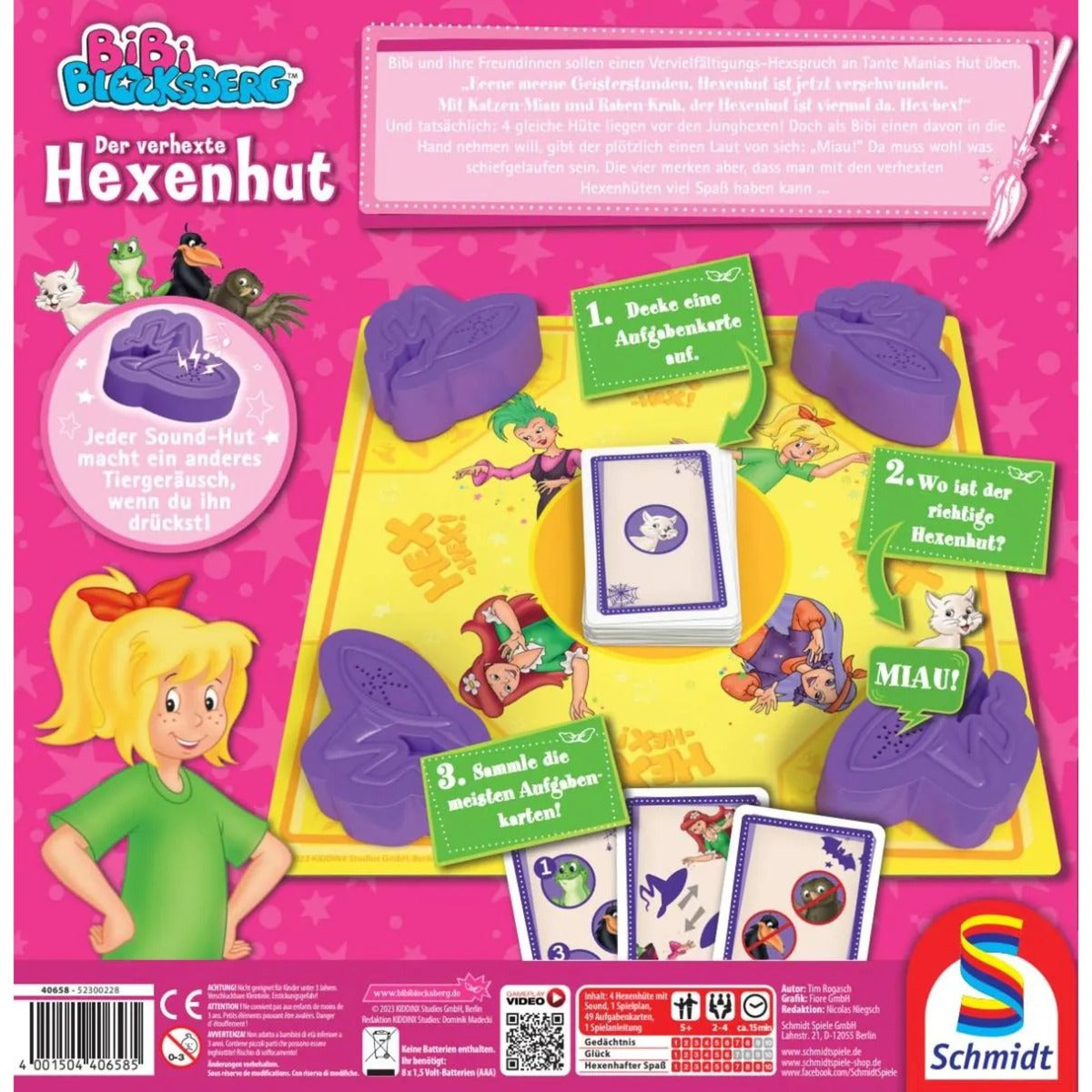 Schmidt Spiele Bibi Blocksberg: Der verhexte Hexenhut, Brettspiel