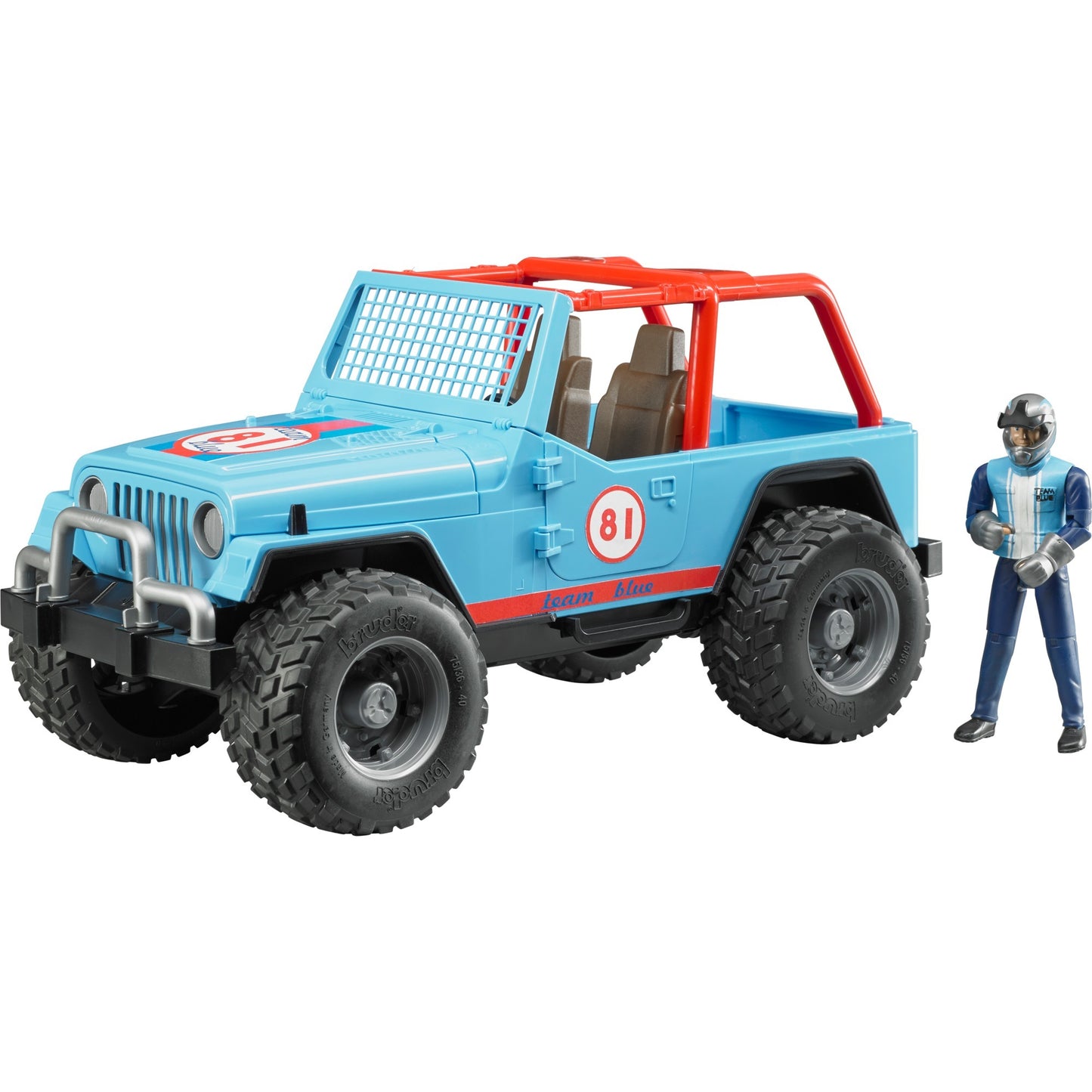 BRUDER Jeep Cross Country Racer mit Rennfahrer (blau)