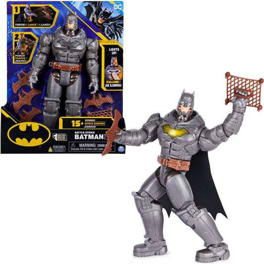 Spinmaster Batman 30 cm Deluxe-Actionfigur mit Schlag- und Wurffunktion (5 Ausrüstungsgegenstände, Licht- und Soundeffekte)