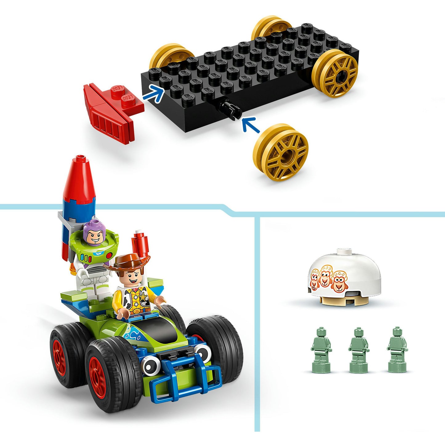 43264 Disney Pixar Partyzug und das Auto RC aus Toy Story, Konstruktionsspielzeug