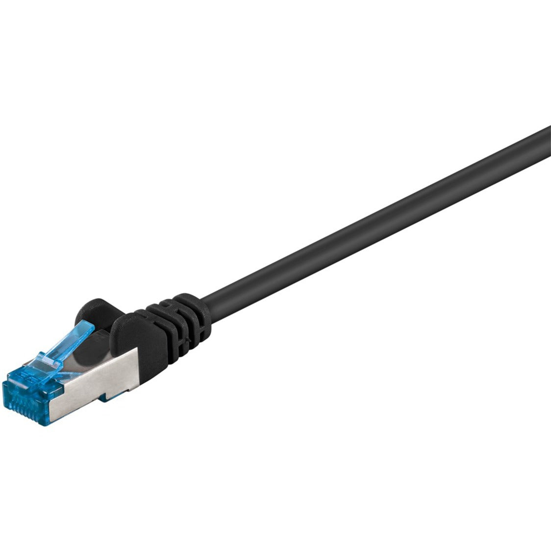 Goobay RJ-45 Patchkabel Cat 6.a S/FTP (PIMF) (schwarz, 2 Meter, 500 MHz)