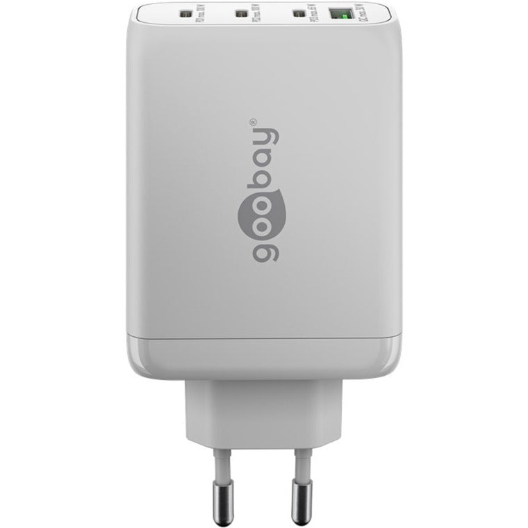 Goobay USB-C PD Multiport-Schnellladegerät 100 Watt (weiss, 1x USB-A QC, 3x USB-C PD, GaN-Technologie)