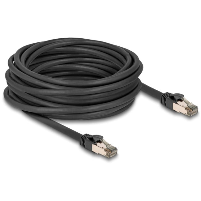 DeLOCK RJ-45 Netzwerkkabel Cat.6a U/FTP ultra flexibel (schwarz, 10 Meter, innerer Edelstahlmantel)