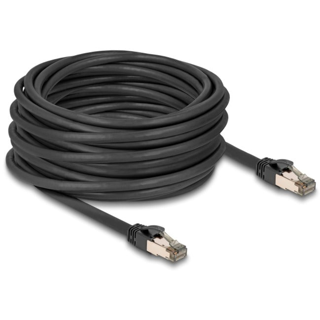 DeLOCK RJ-45 Netzwerkkabel Cat.6a U/FTP ultra flexibel (schwarz, 15 Meter, innerer Edelstahlmantel)