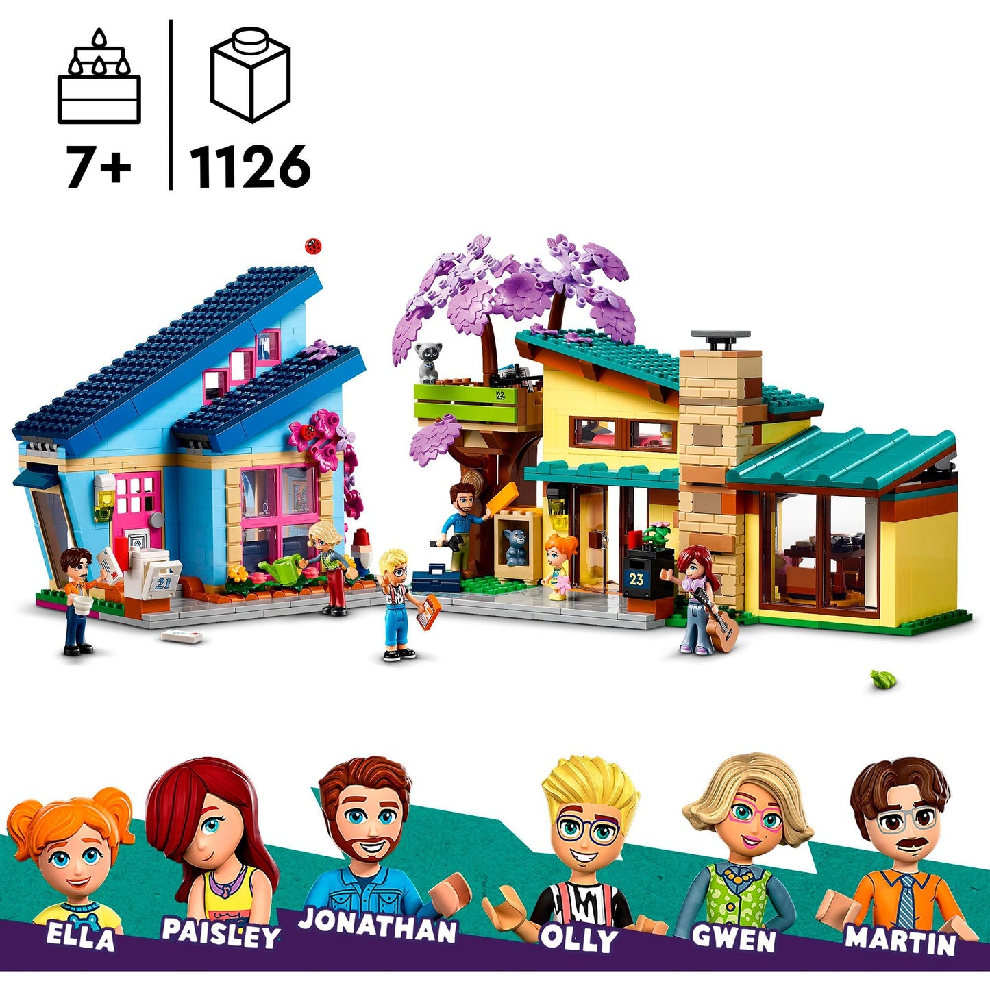 LEGO 42620 Friends Ollys und Paisleys Familien Haus, Konstruktionsspielzeug