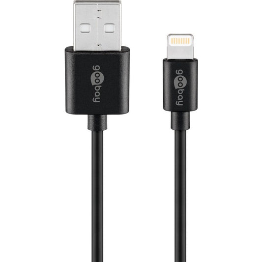 Goobay USB 2.0 Adapterkabel, USB-A Stecker > Lightning Stecker (schwarz, 1 Meter)