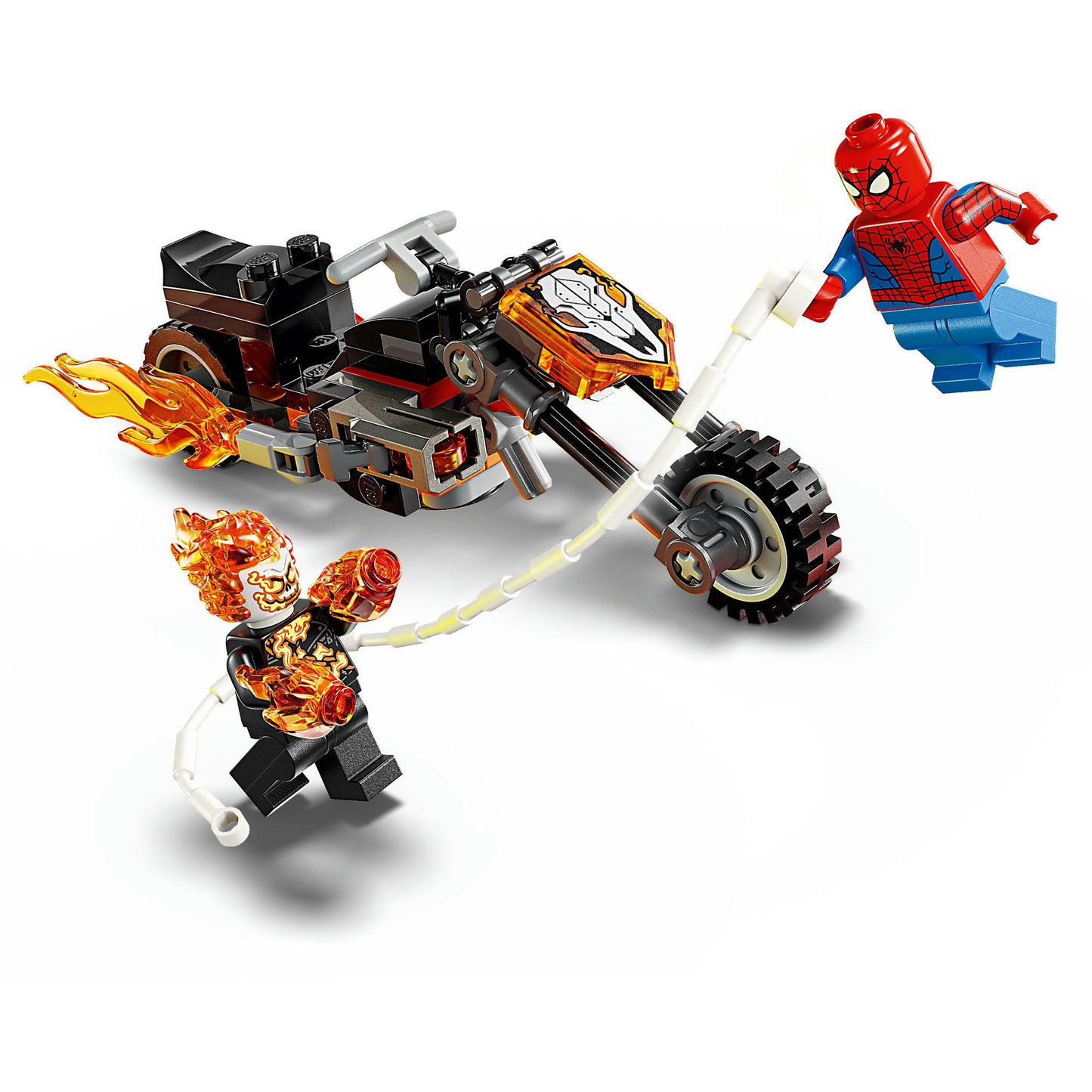 76335 Marvel Super Heroes Spider-Man vs. Ghost Rider auf seinem Motorrad, Konstruktionsspielzeug