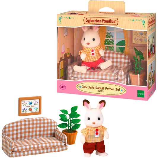 Sylvanian Families - Schokoladenhasen Vater Wohnzimmer Set, Konstruktionsspielzeug