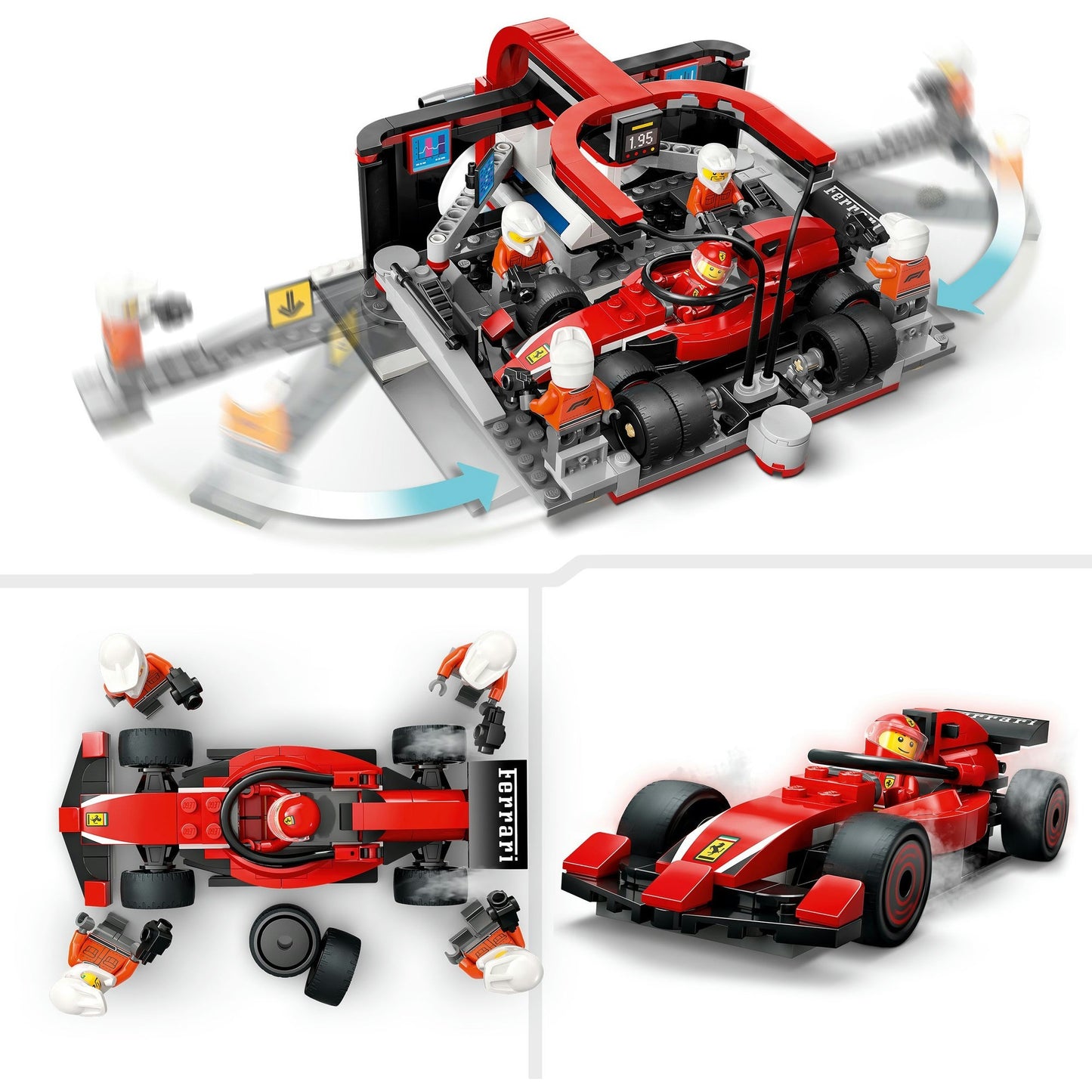 60443 City F1 Boxenstopp mit Boxencrew und Ferrari Flitzer, Konstruktionsspielzeug