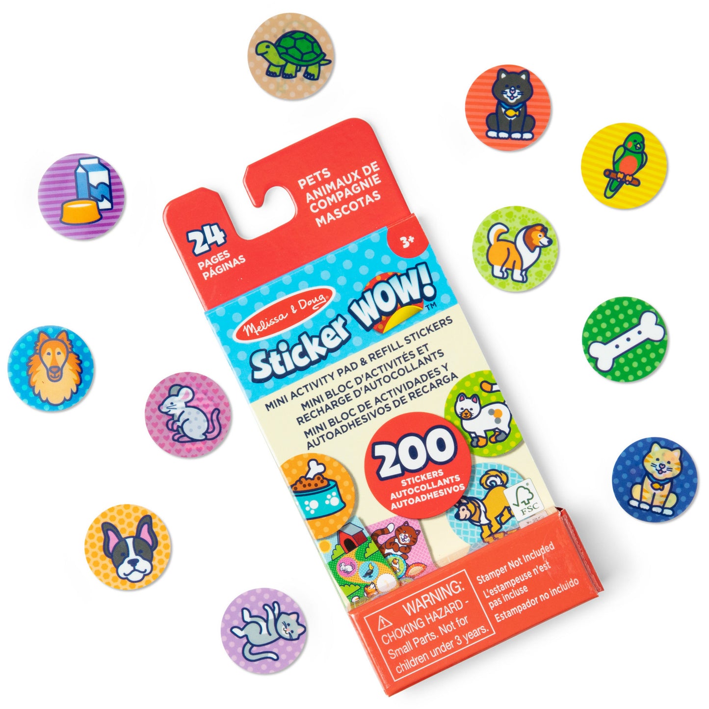 Melissa & Doug - Sticker WOW! Nachfüllset Tiere, Basteln