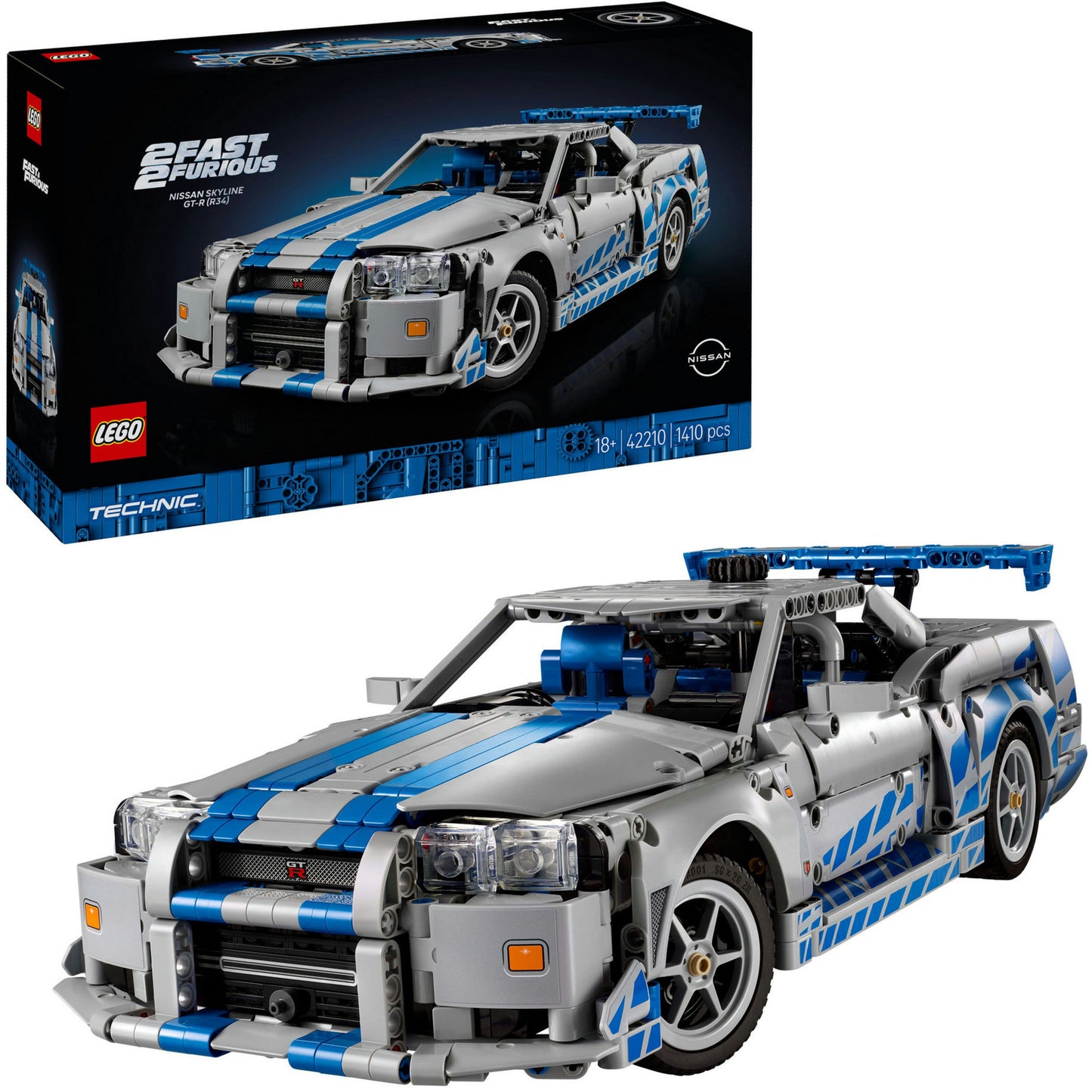 42210 Technic 2 Fast 2 Furious Nissan Skyline GT-R(R34) Flitzer, Konstruktionsspielzeug