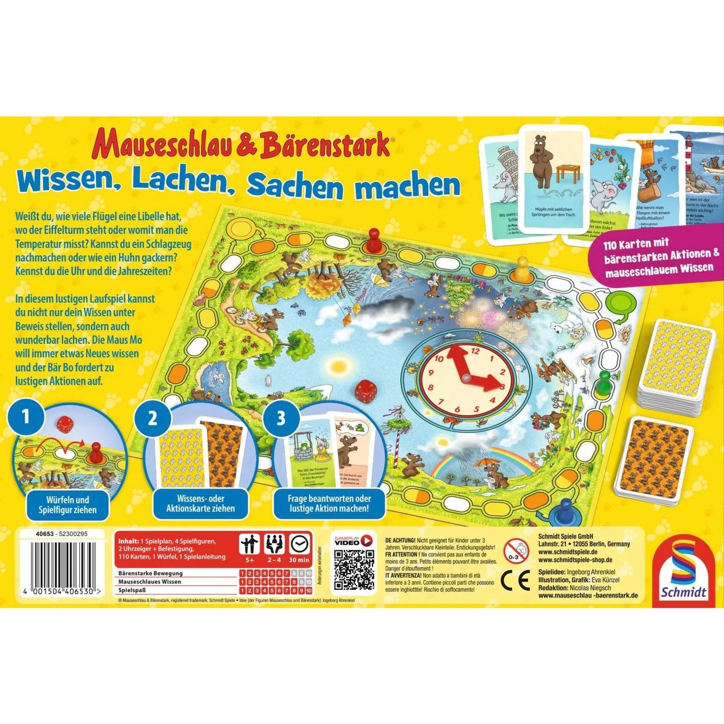 Schmidt Spiele Mauseschlau & Bärenstark: Wissen, Lachen, Sachen machen, Brettspiel