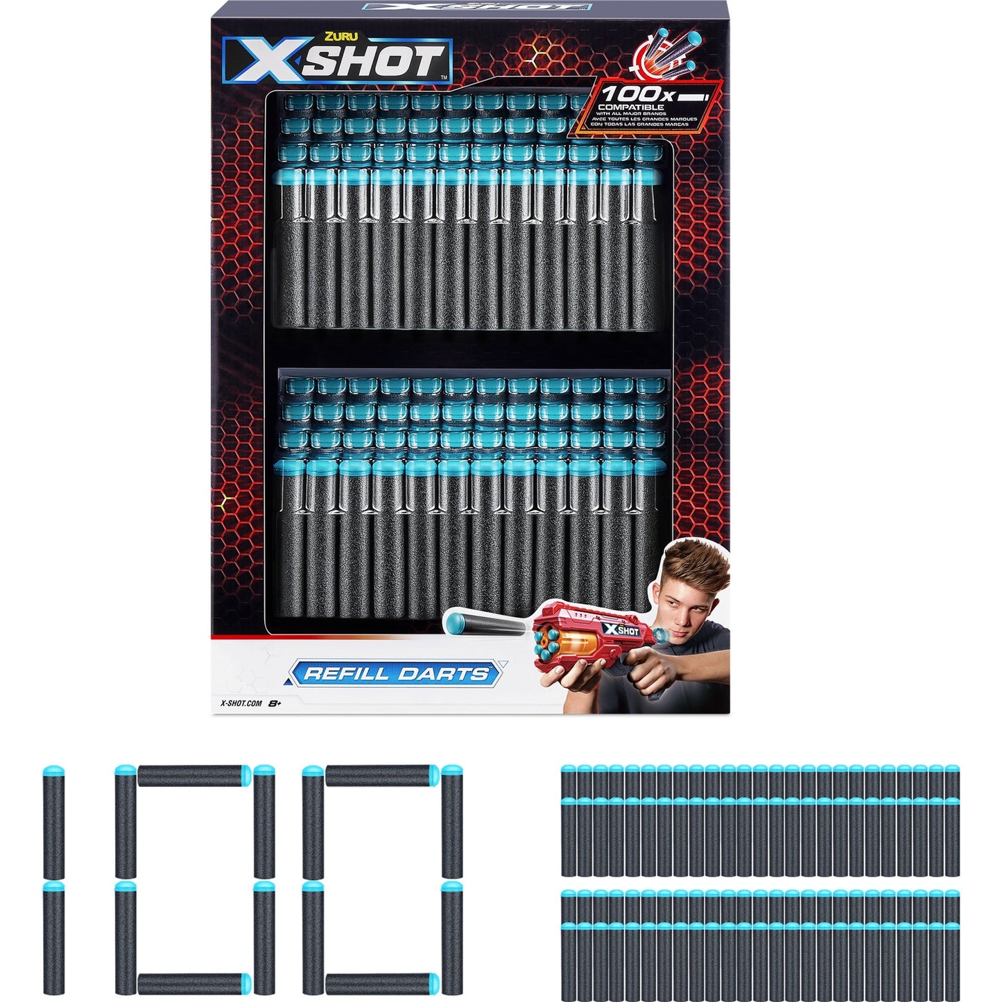 ZURU XSHOT 100er-Pack Refill Darts