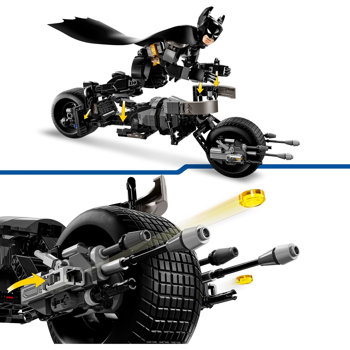 LEGO 76273 DC Super Heroes Batman Baufigur mit Batpod, Konstruktionsspielzeug