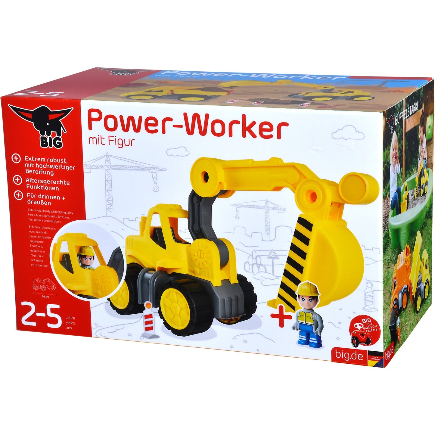 BIG Power-Worker Bagger + Figur (gelb/grau)