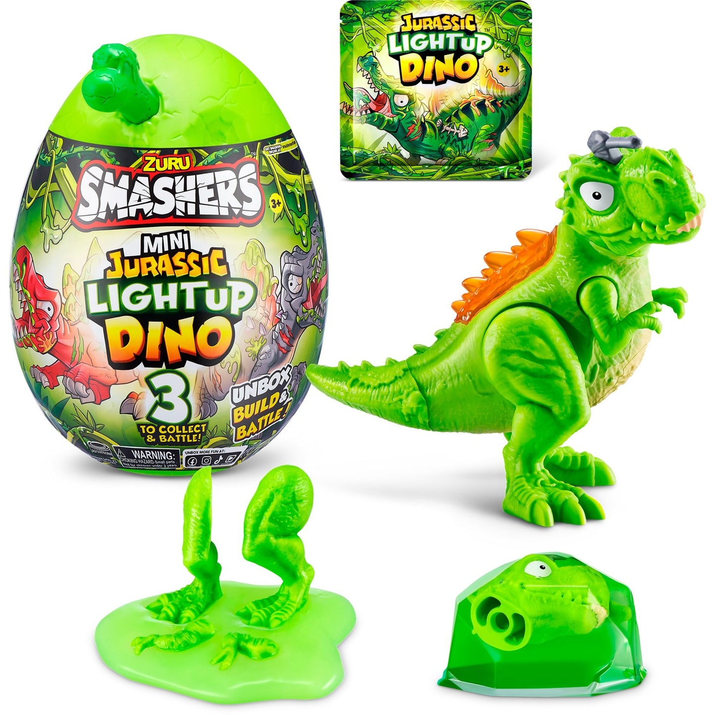 ZURU Smashers - Jurassic Light Up Dino Ei Mini Serie 1 (sortierter Artikel)