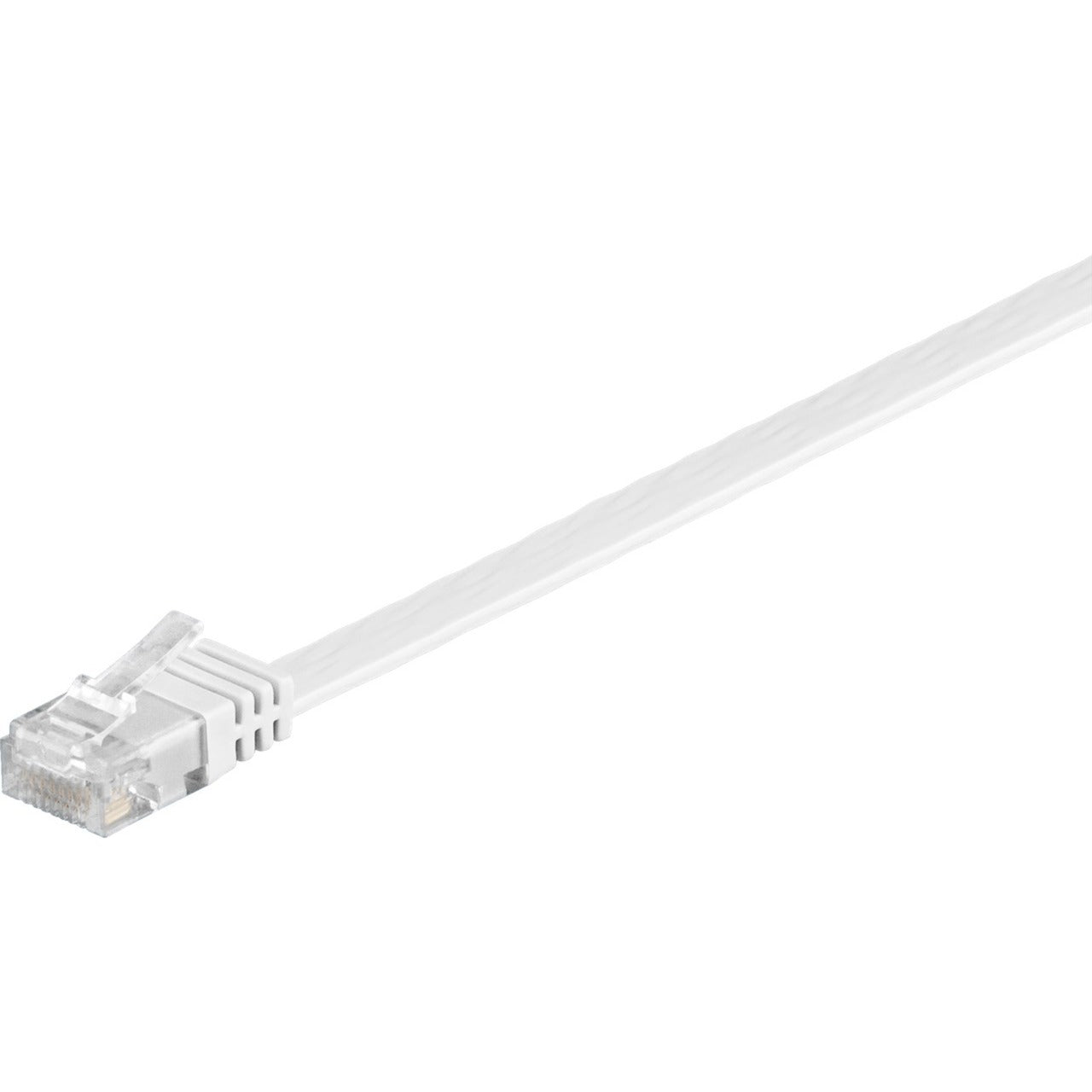 Goobay Patchkabel RJ-45 Stecker > RJ-45 Stecker (weiss, 5 Meter, flach, Cat.5e U/UTP)